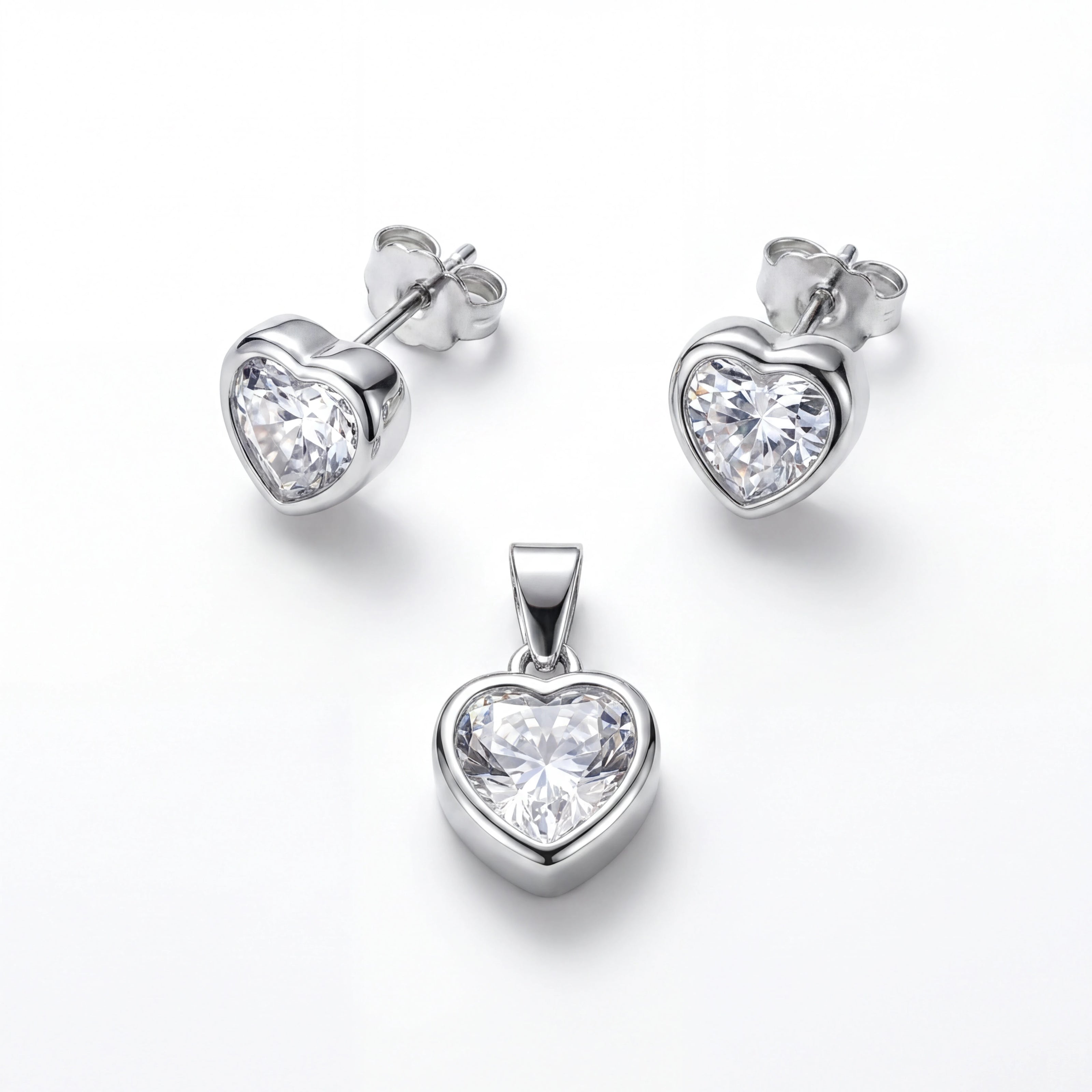 CZ Heart Duo Set