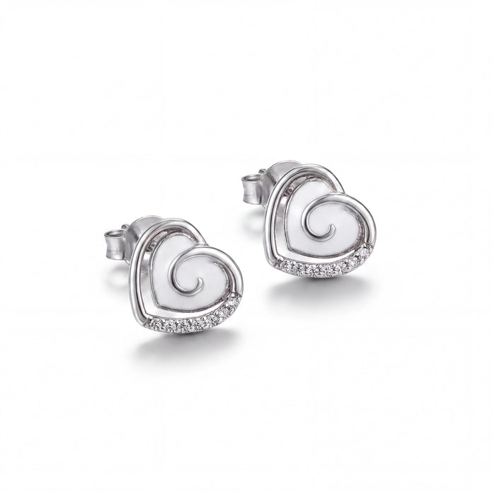 Pave Heart Studs