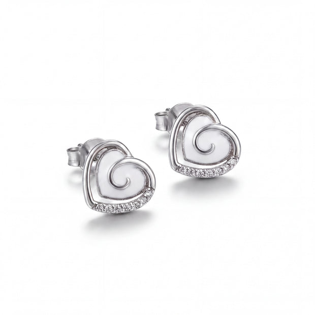 Pave Heart Studs