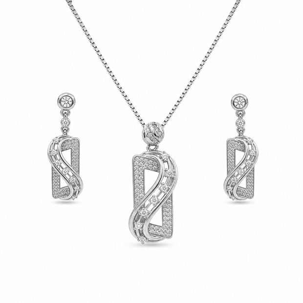 CZ Twist Pendant Set
