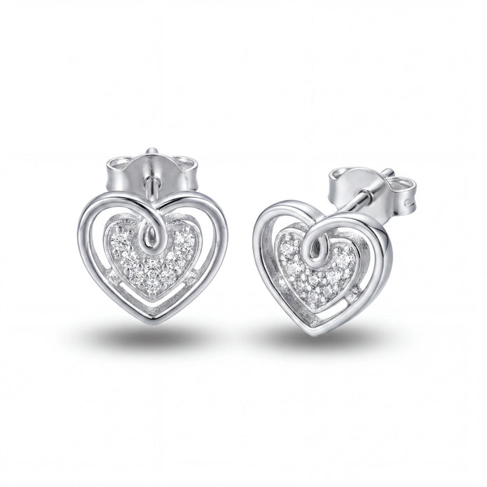 Pave Heart Studs