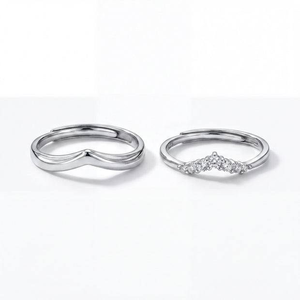 Shimmering V-Stack Rings