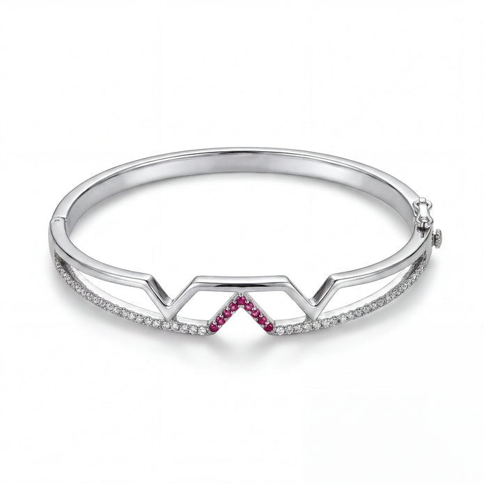 Pink V Zigzag Bangle