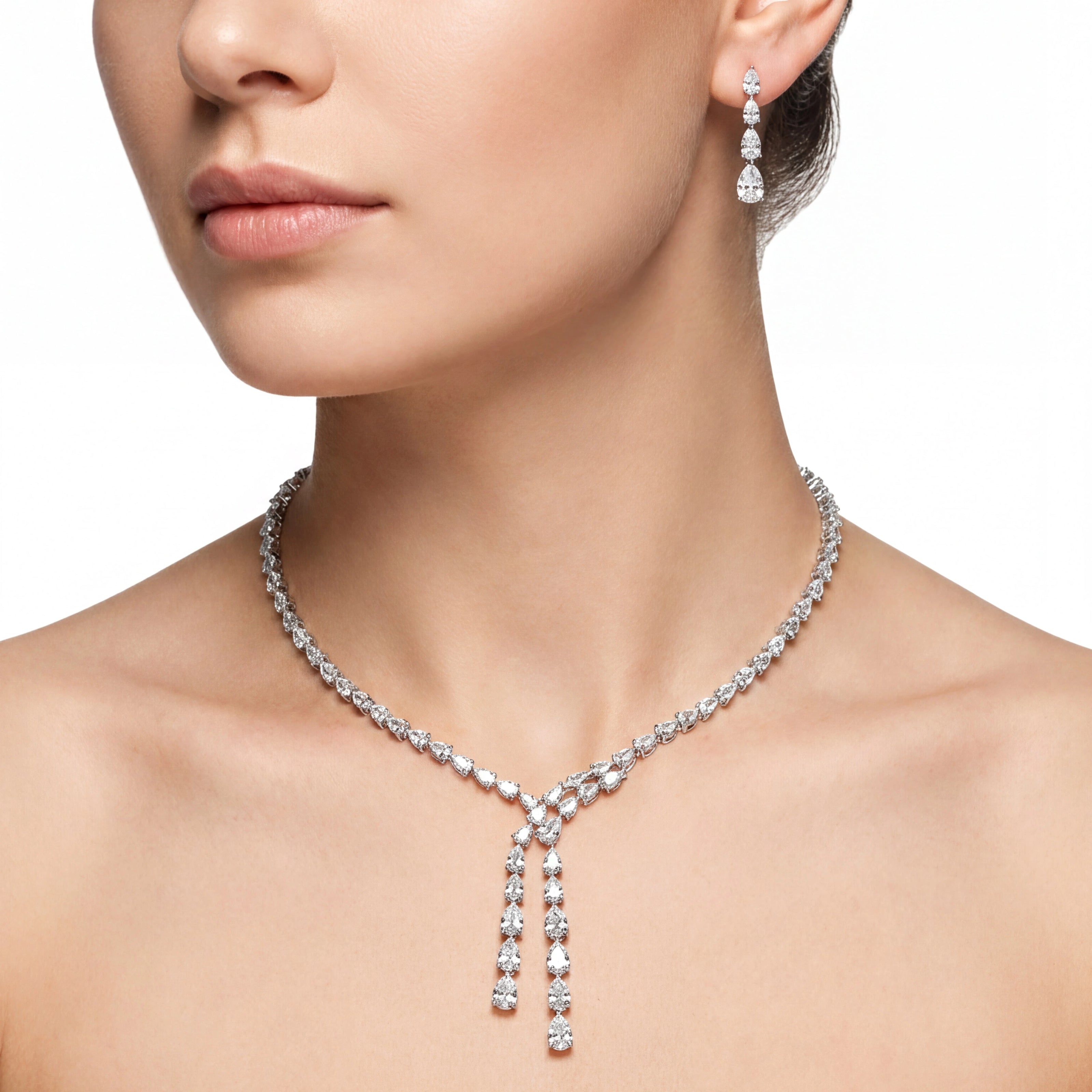 CZ Pear Cascade Set