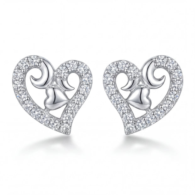 Open-Heart Sparkle Studs