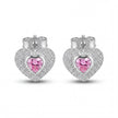 Pink Heart Sparkle Studs