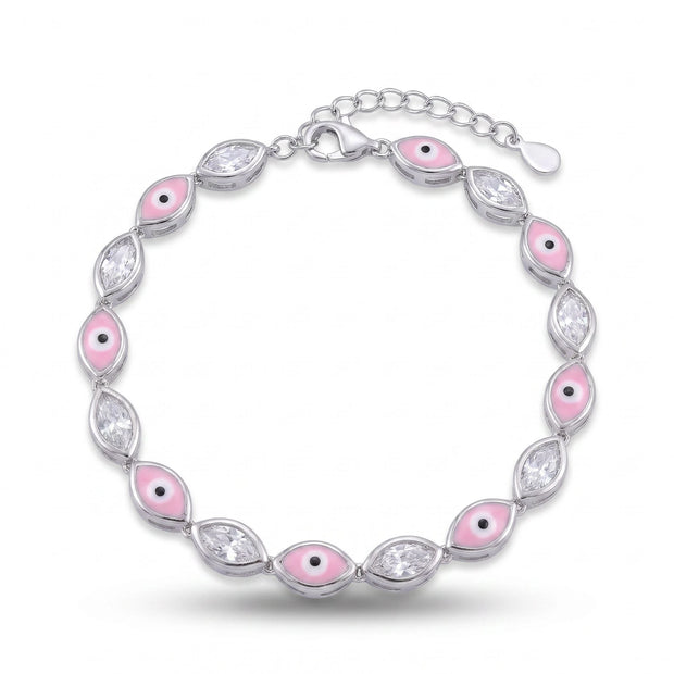 Pink Evil Eye Bracelet