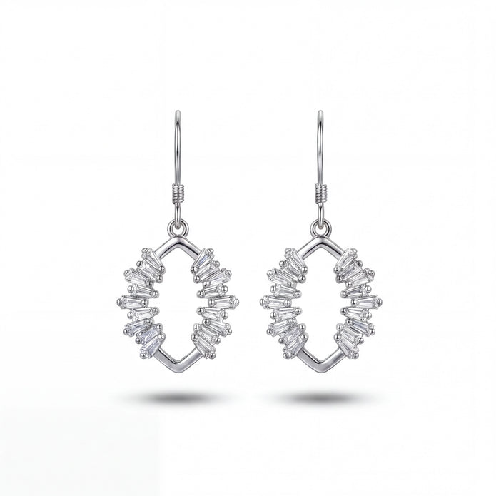 CZ Geo Drop Earrings
