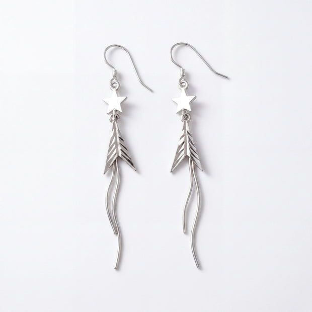 Star Arrow Drop Earrings