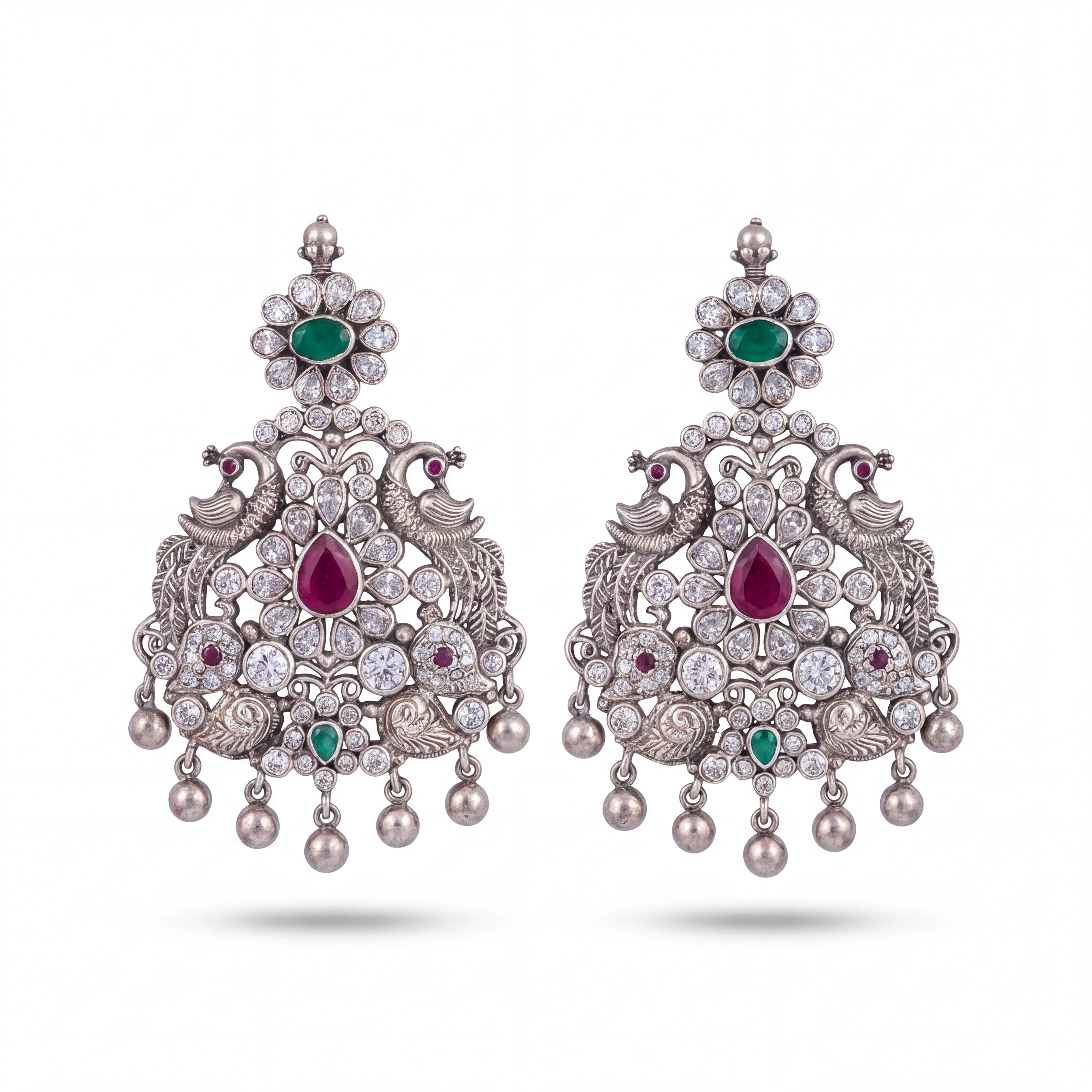 Peacock Temple Earrings