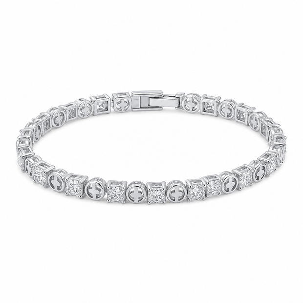 CZ Motif Link Bracelet