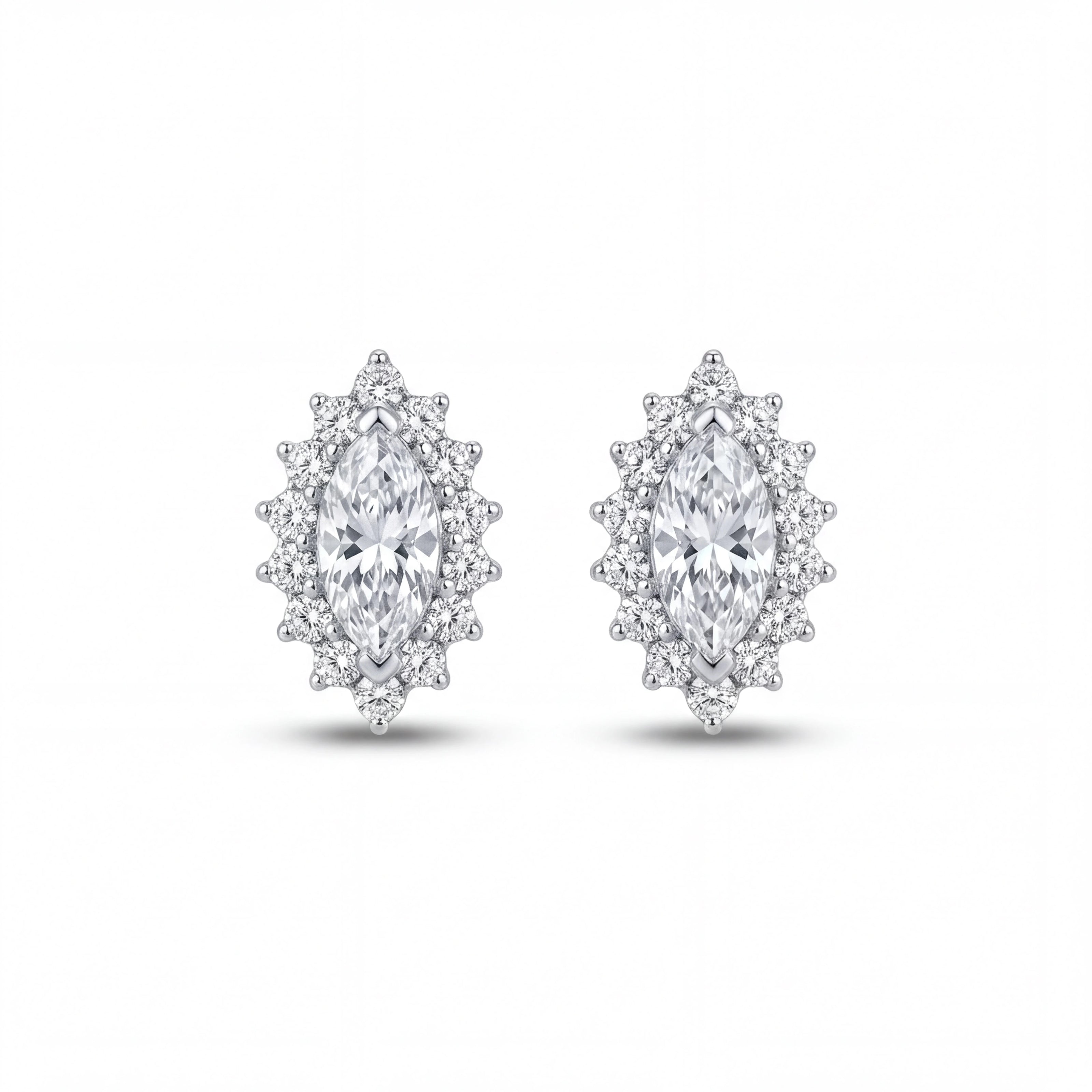 Marquise Halo Studs