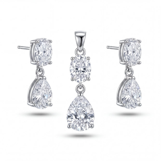 Oval Pear CZ Set