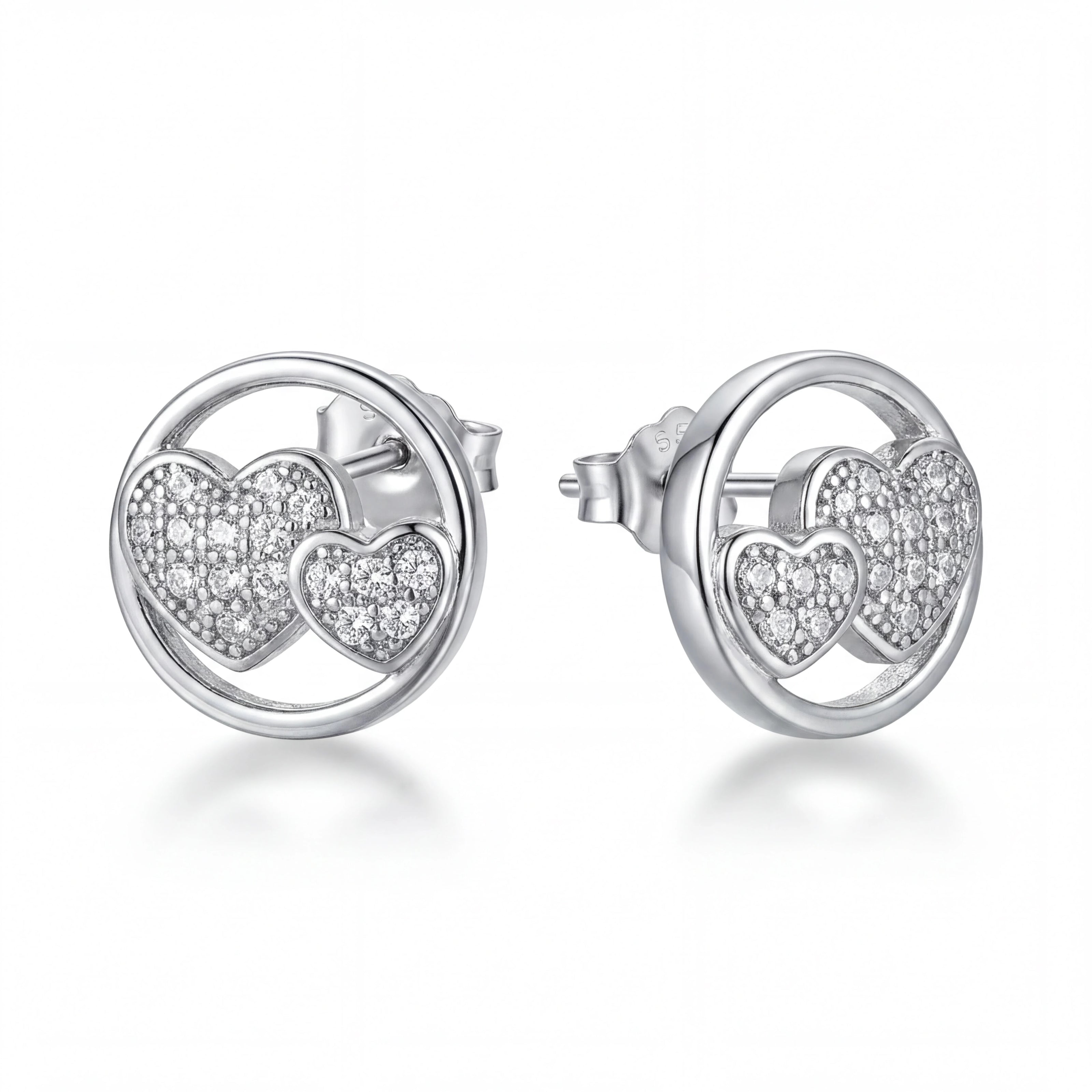 Double Heart Studs