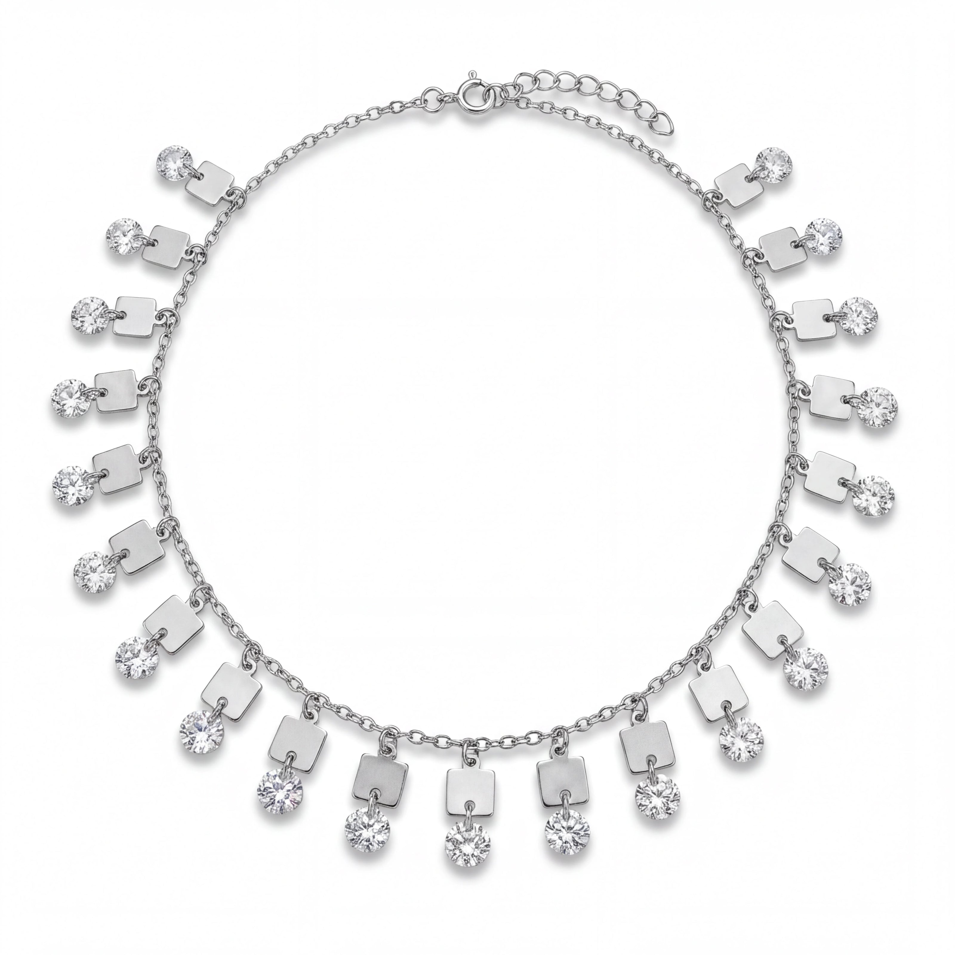 Shimmering CZ Fringe Necklace