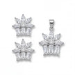 CZ Floral Pendant Set