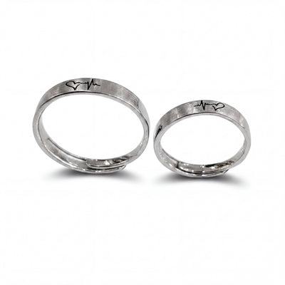Heartbeat Couple Rings