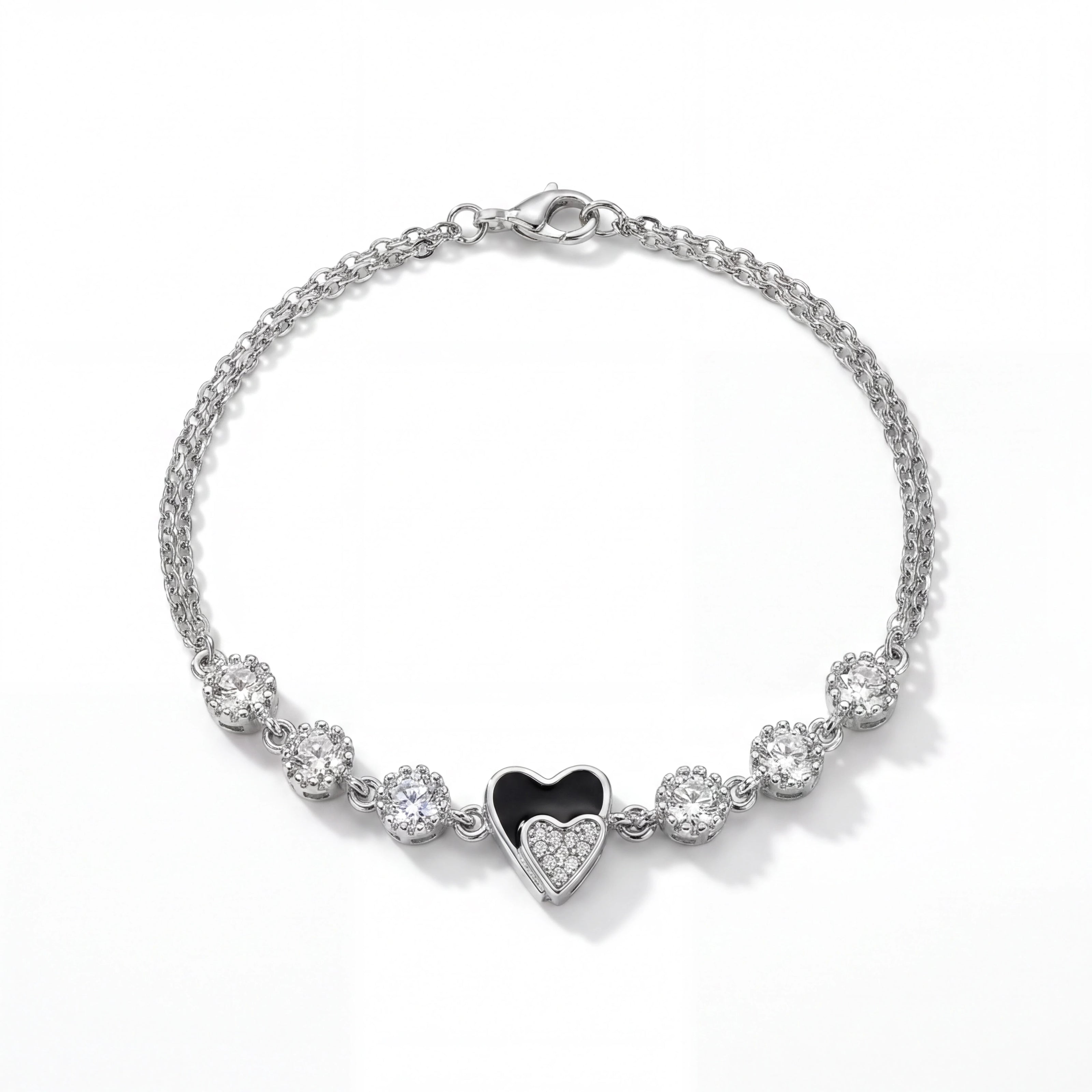 Black Heart CZ Bracelet