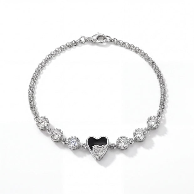 Black Heart CZ Bracelet