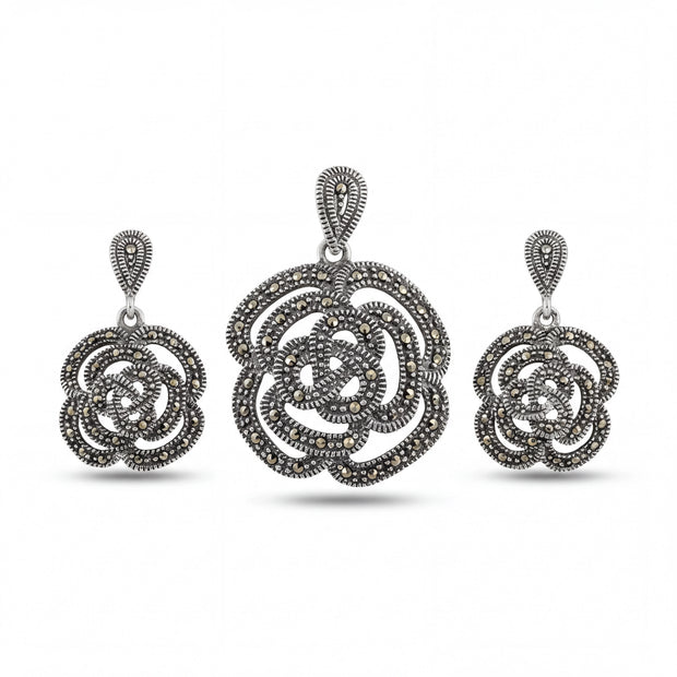 Marcasite Floral Set