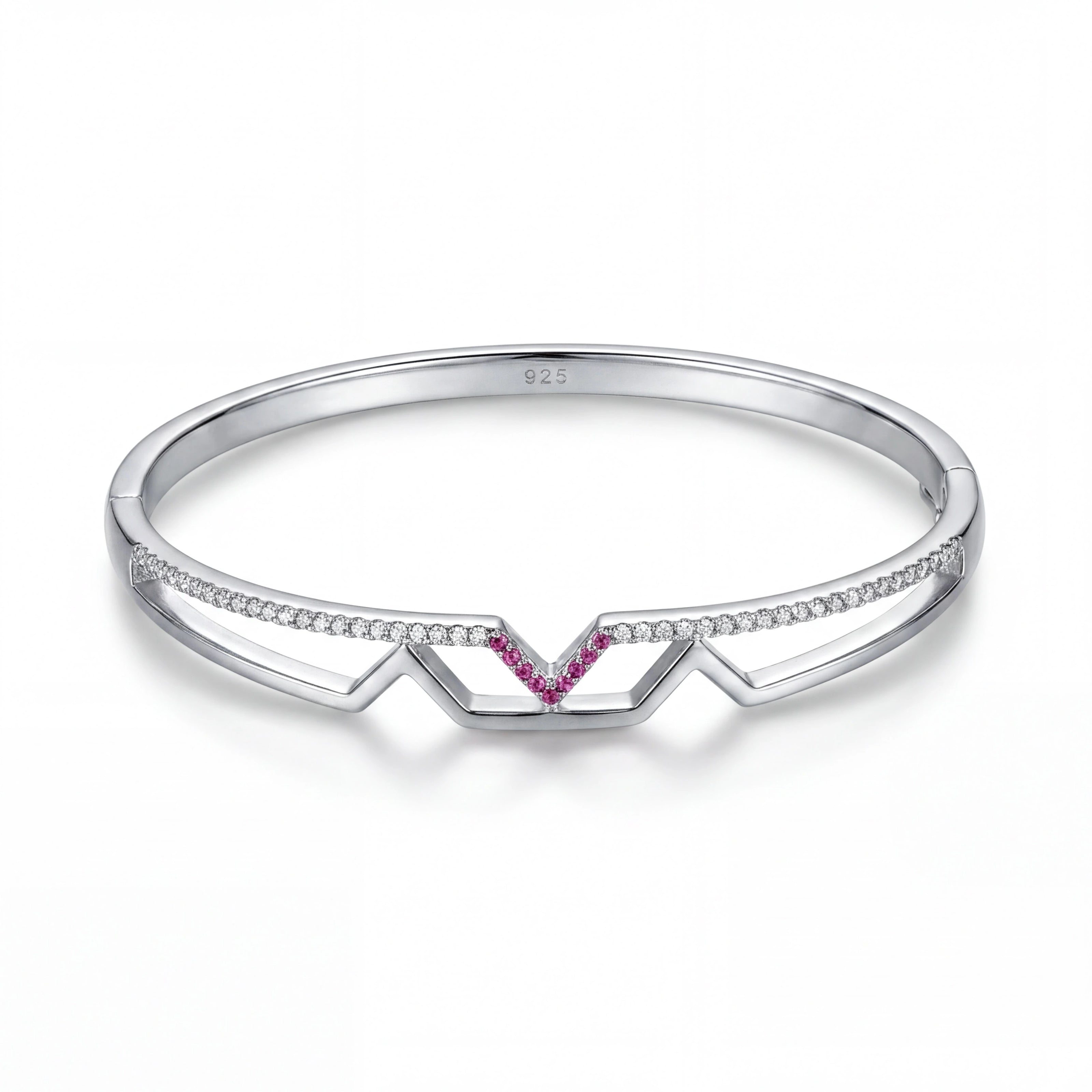 Pink Geo CZ Bangle