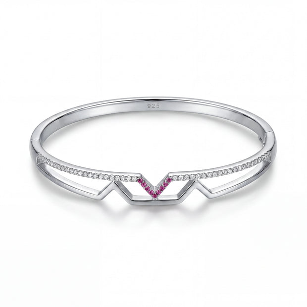 Pink Geo CZ Bangle