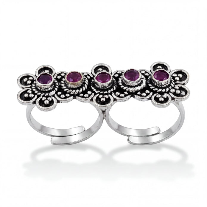 Vintage Floral Duo Ring