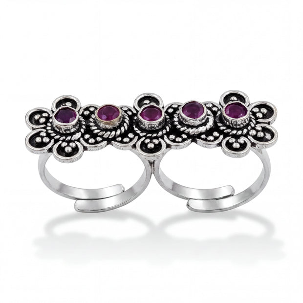 Vintage Floral Duo Ring