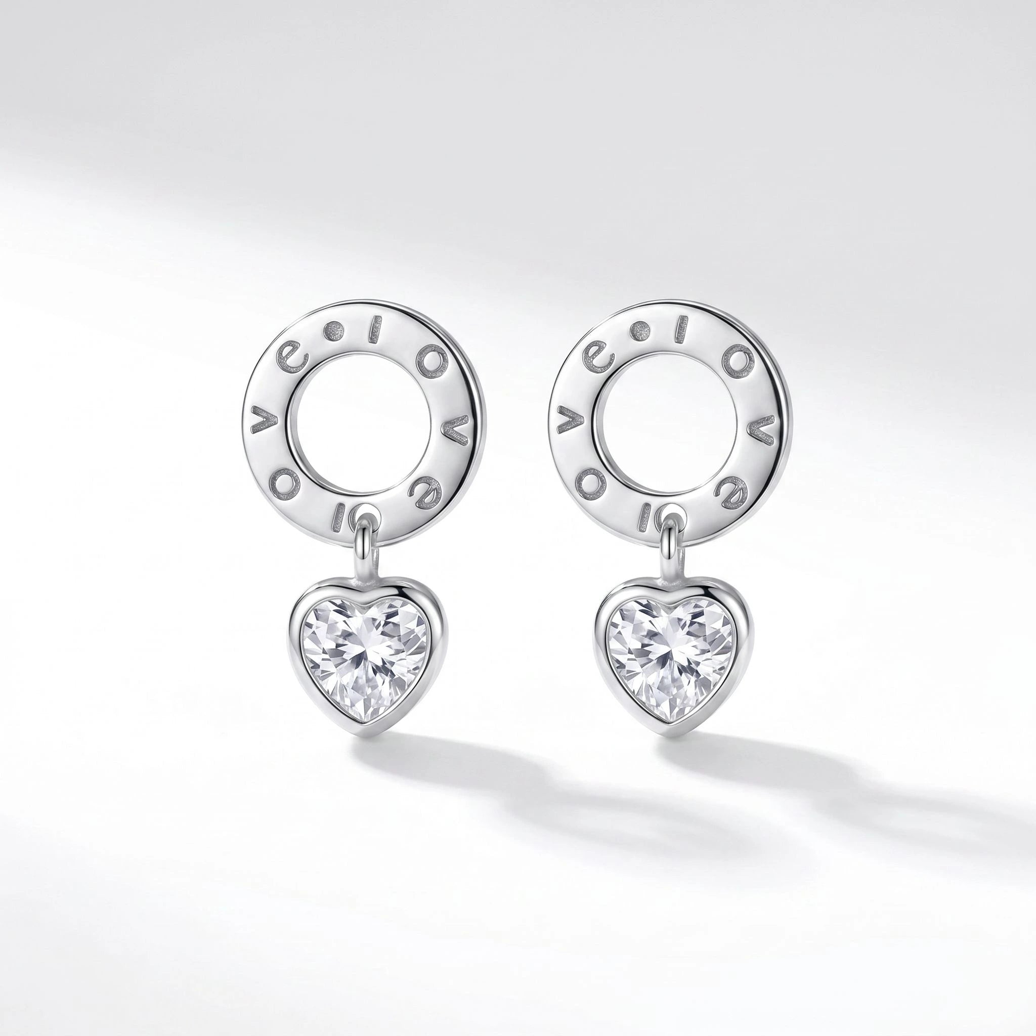 Love Heart Drop Earrings