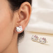 Kitty Enamel Studs — 2