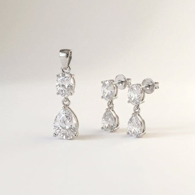 Oval Pear CZ Set — 2