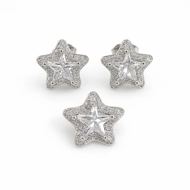 CZ Star Pendant Set