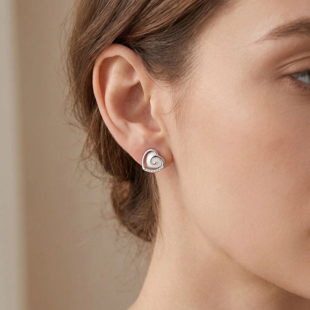 Pave Heart Studs — 2
