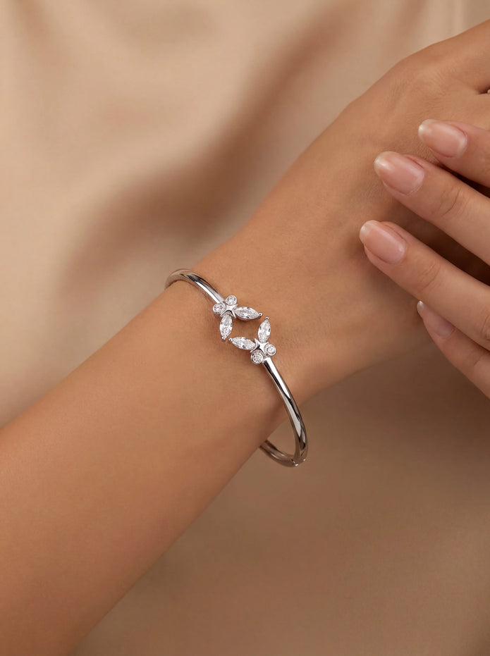Marquise Floral Bangle — 2