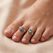 CZ Floral Toe Rings — 2