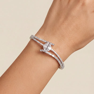 Baguette Crossover Bangle — 2