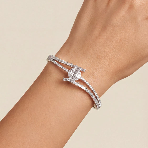 Baguette Crossover Bangle — 2
