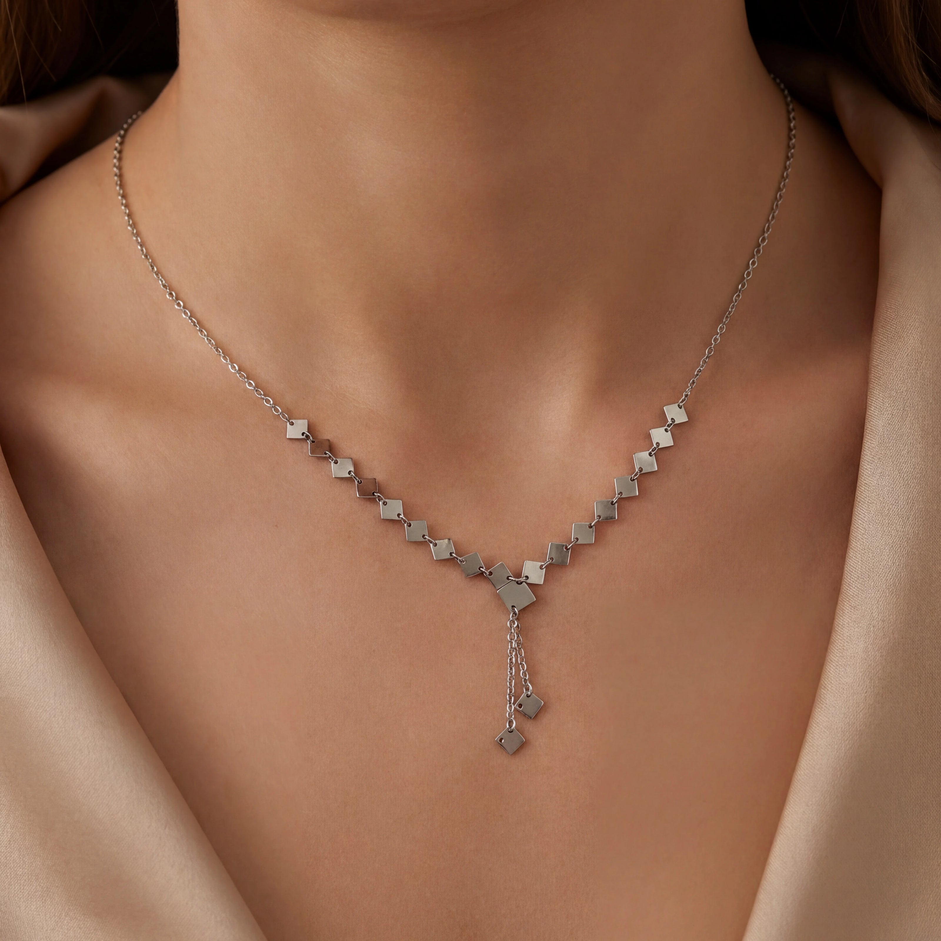 Geometric Drop Necklace — 2