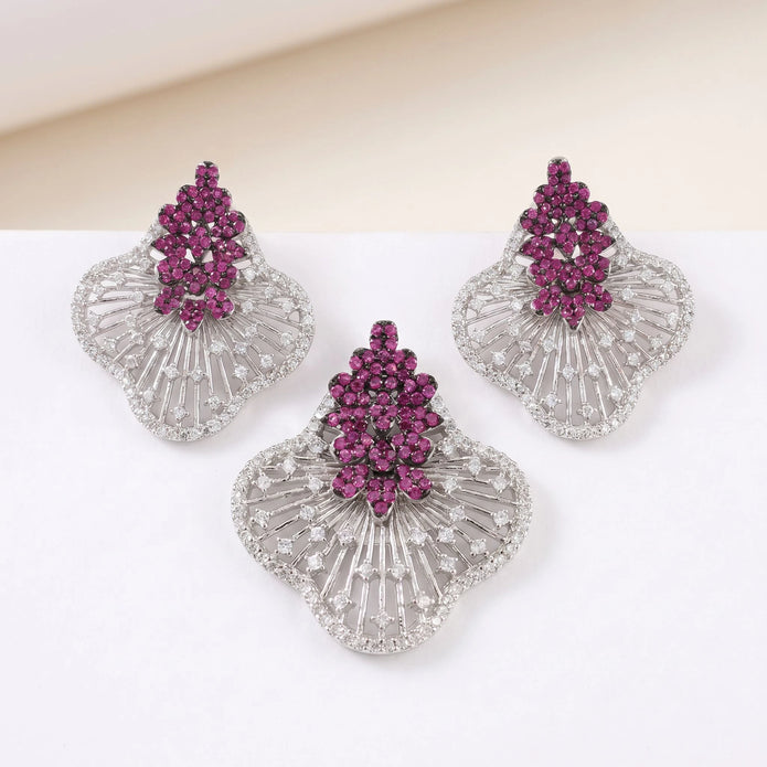Ruby Fan Pendant Set — 2