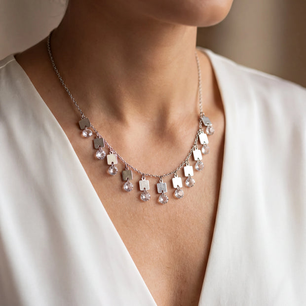 Shimmering CZ Fringe Necklace — 2