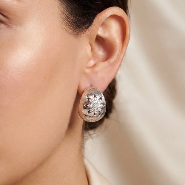 CZ Starburst Dome Earrings — 2