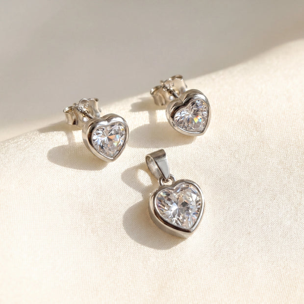 CZ Heart Duo Set — 2