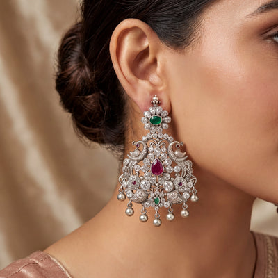 Peacock Temple Earrings — 2