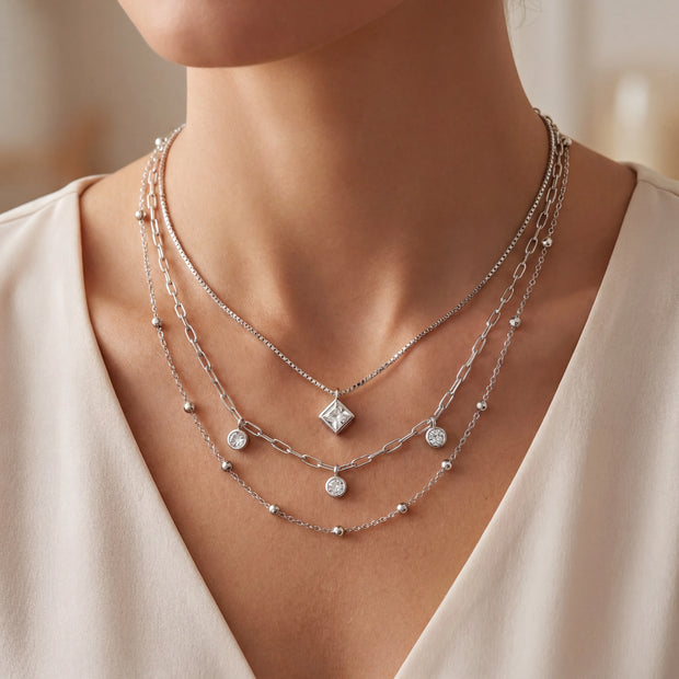 CZ Layered Necklace — 2