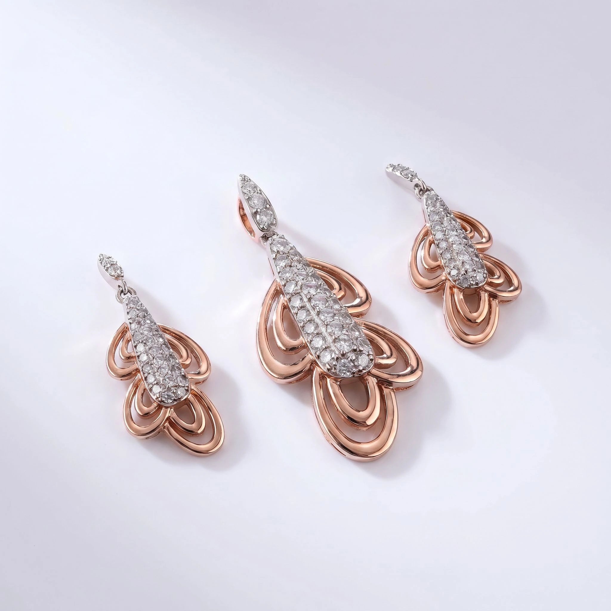 Two-Tone CZ Pendant Set — 2