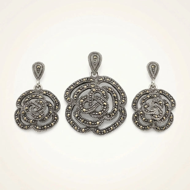 Marcasite Floral Set — 2
