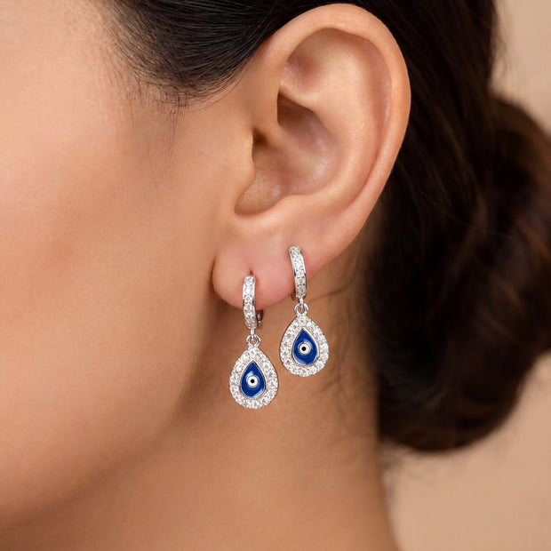 Evil Eye Teardrop Earrings — 2