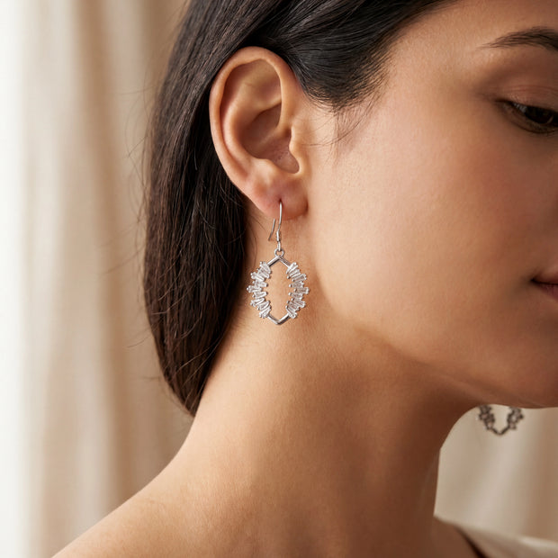 CZ Geo Drop Earrings — 2