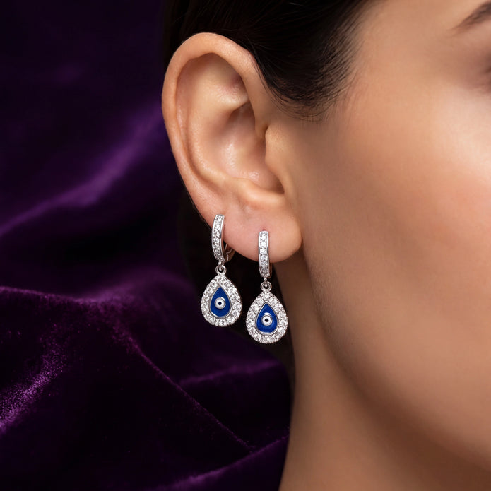 Evil Eye Teardrop Earrings — 3