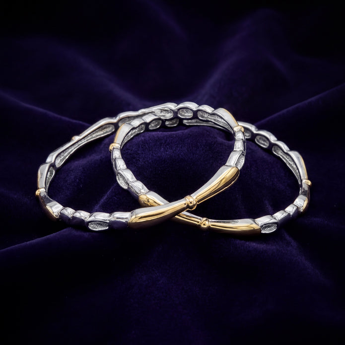 Two-Tone Textured Bangles — 3